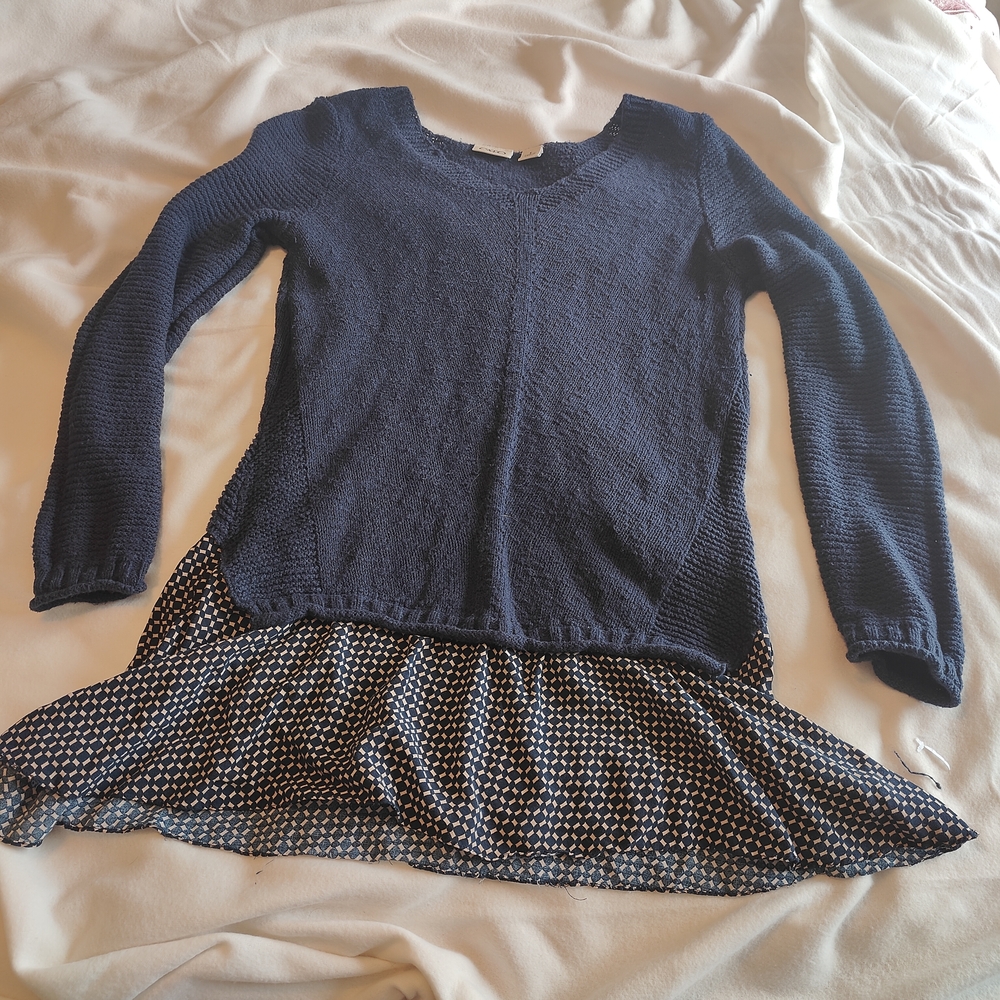 Cato Dark Blue Knit Sweater – Cozy Fall Layering Piece